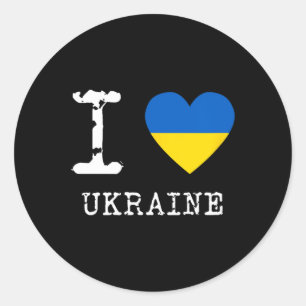 I Love Ukraine Ukraine Flag  Classic Round Sticker
