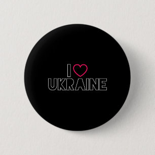 I Love Ukraine Ukrainian Pride Byltic Love Heart H 6 Cm Round Badge