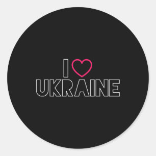 I Love Ukraine Ukrainian Pride Byltic Love Heart H Classic Round Sticker