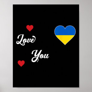 I Love Ukraine With The Ukrainian Flag In A Heart Poster