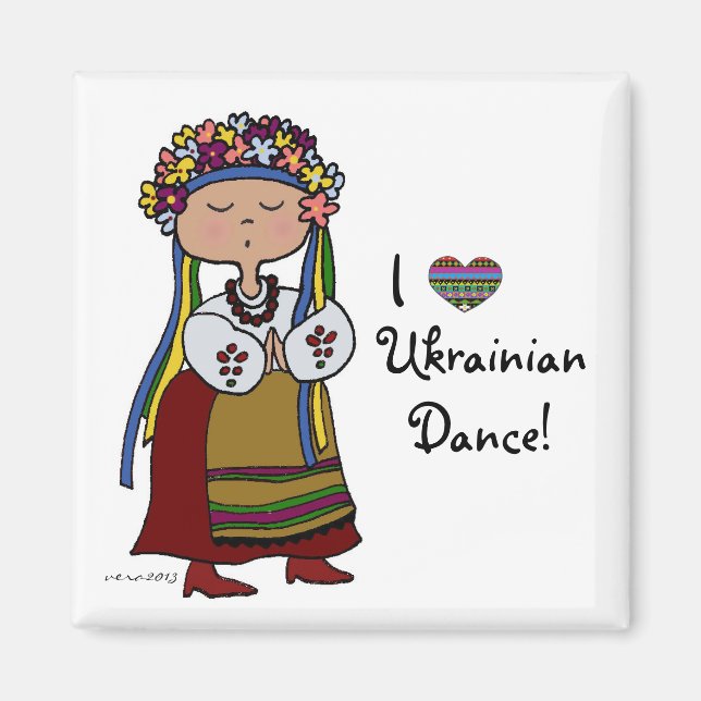 I Love Ukrainian Dance Magnet (Front)