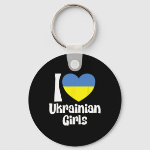 I Love Ukrainian Girls With Ukraine Heart Flag  Key Ring
