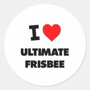 I Love Ultimate Frisbee Classic Round Sticker