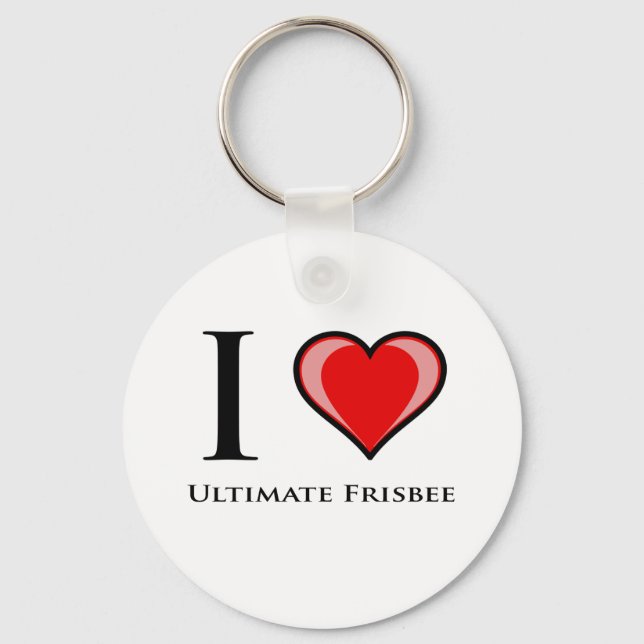 I Love Ultimate Frisbee Key Ring (Front)