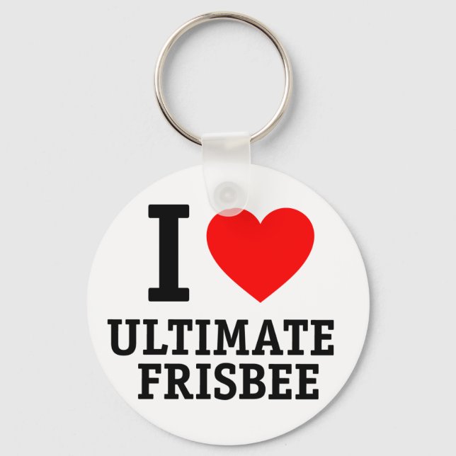 I Love Ultimate Frisbee Key Ring (Front)