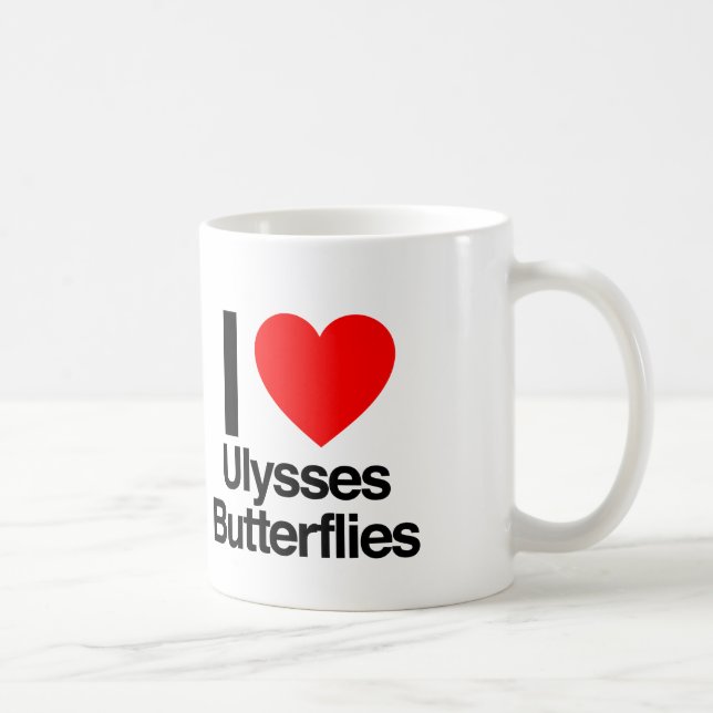 i love ulysses butterflies coffee mug (Right)