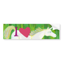 I Love Unicorns Bumper Sticker