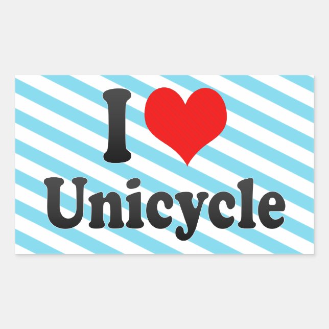 I love Unicycle Rectangular Sticker (Front)