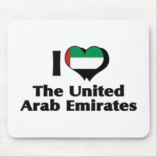 I Love United Arab Emirates Flag Mouse Pad