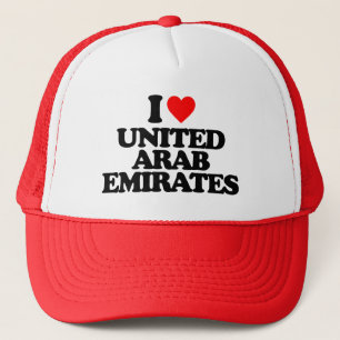 I LOVE UNITED ARAB EMIRATES TRUCKER HAT
