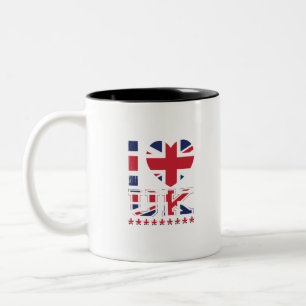 I Love United Kingdom-Uk-United Kingdom-England Two-Tone Coffee Mug