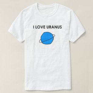 I LOVE URANUS Heart Space Planets Astronomer Stars T-Shirt