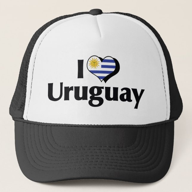 I Love Uruguay Flag Trucker Hat (Front)