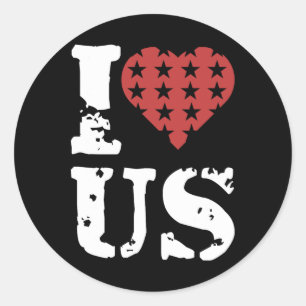 I Love Us 4th Of July Memorial Day Veteran Day Classic Round Sticker