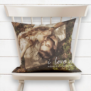 I Love Us Couple Quote Photo Names Cushion