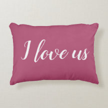 "I love us" on Pretty Berry Pink 