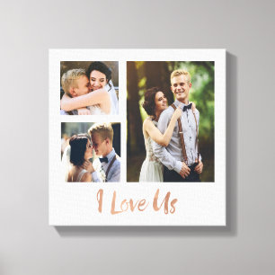 I Love Us Rose Gold Script Wedding Canvas Print