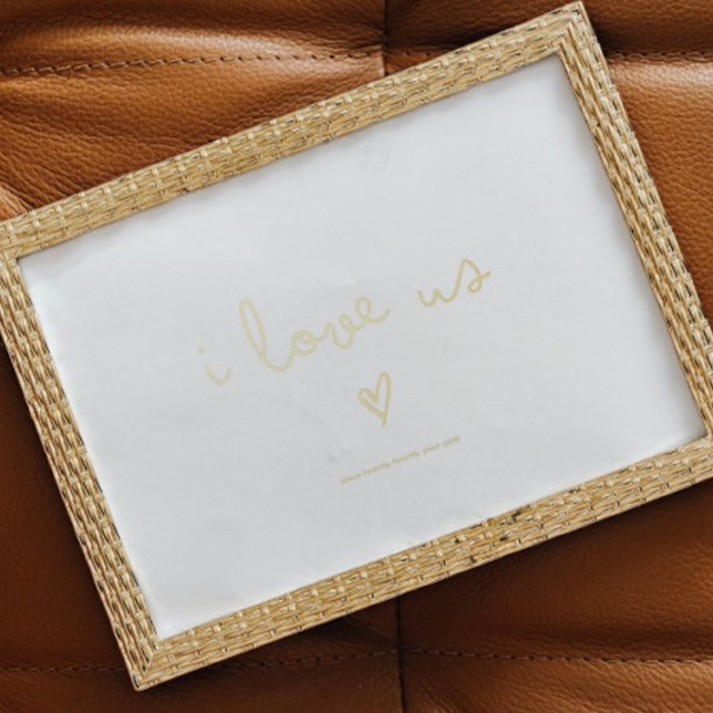i love us | TEXT GOLD HEART Foil Prints (Creator Uploaded)