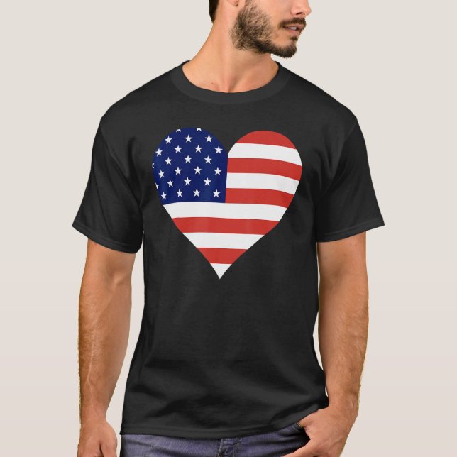 I Love USA American Independence Day Celebration C T-Shirt (Front)