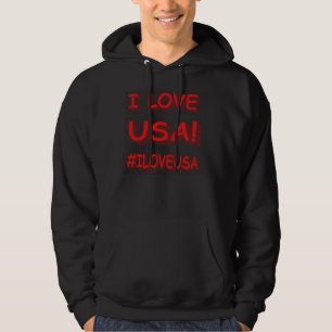 "I LOVE USA" Cute Expression Design. Buy Now Hoodie
