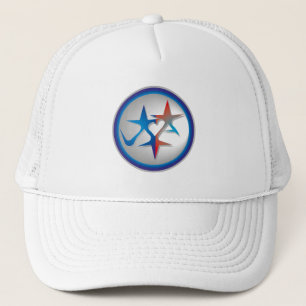 I LOVE USA/EEUU FLAG/STARS/FLAG BY MASANSER PIXEL TRUCKER HAT