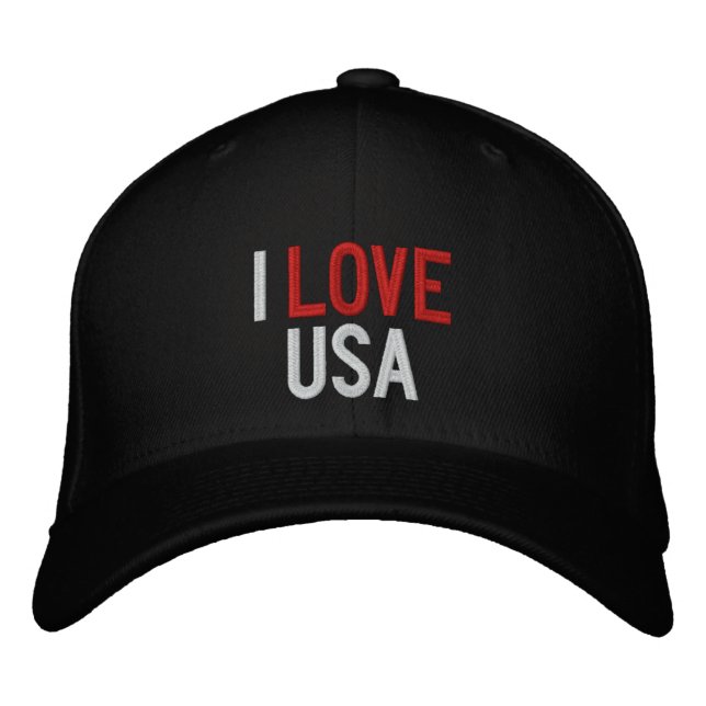 I LOVE USA EMBROIDERED HAT (Front)