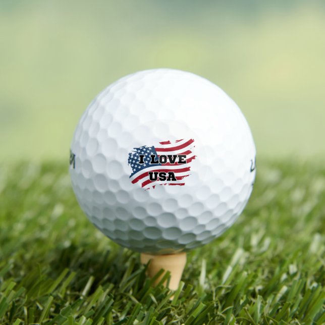 I Love USA Golf Balls (Insitu Tee)