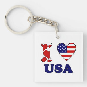 I love USA Key Ring