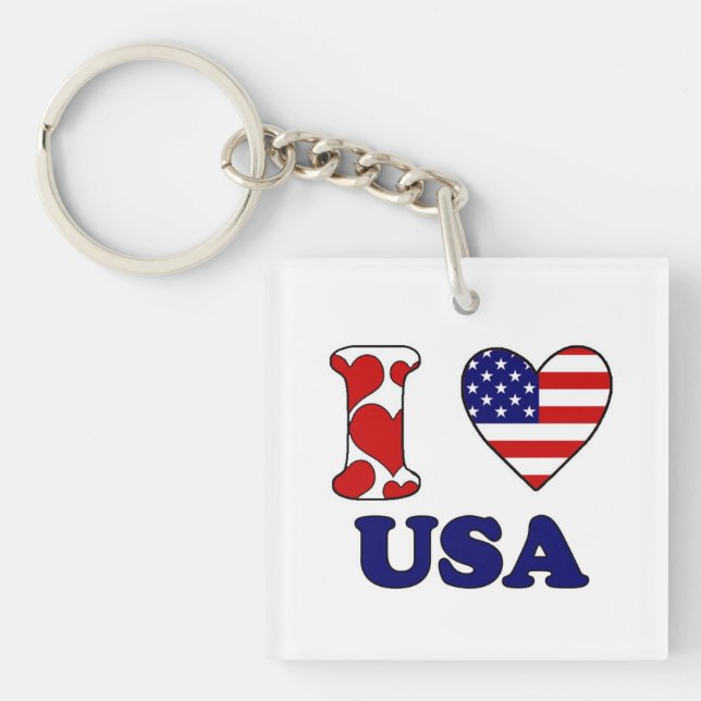 I love USA Key Ring (Front)
