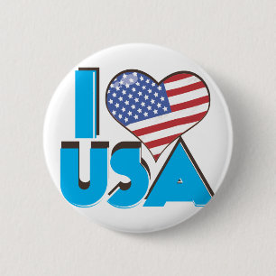 I Love USA Retro 80s 6 Cm Round Badge