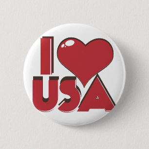 I Love USA Retro 80s 6 Cm Round Badge