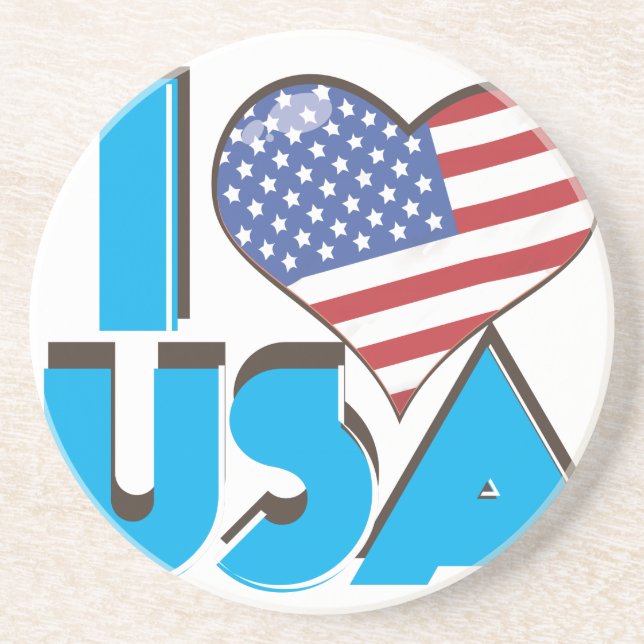 I Love USA Retro 80s Coaster (Front)