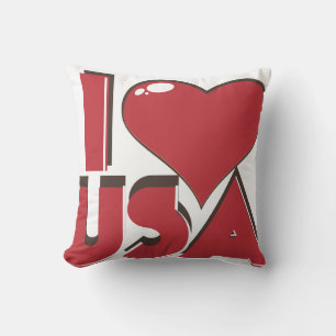 I Love USA Retro 80s Cushion