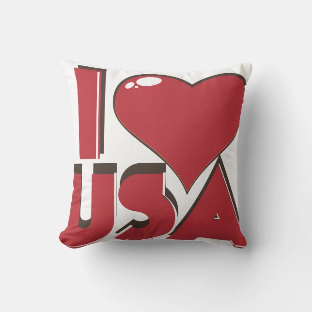 I Love USA Retro 80s Cushion (Front)
