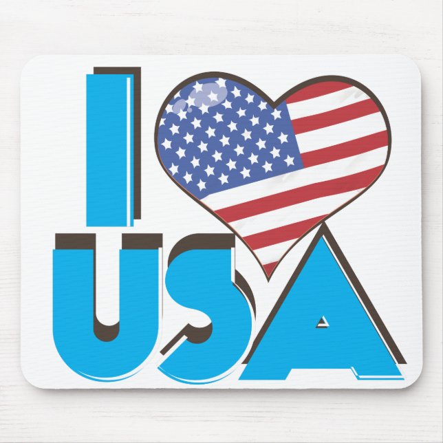I Love USA Retro 80s Mouse Pad (Front)