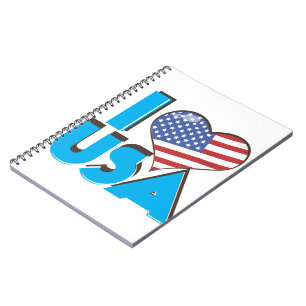 I Love USA Retro 80s Notebook