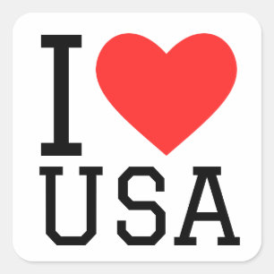 I love USA  Square Sticker