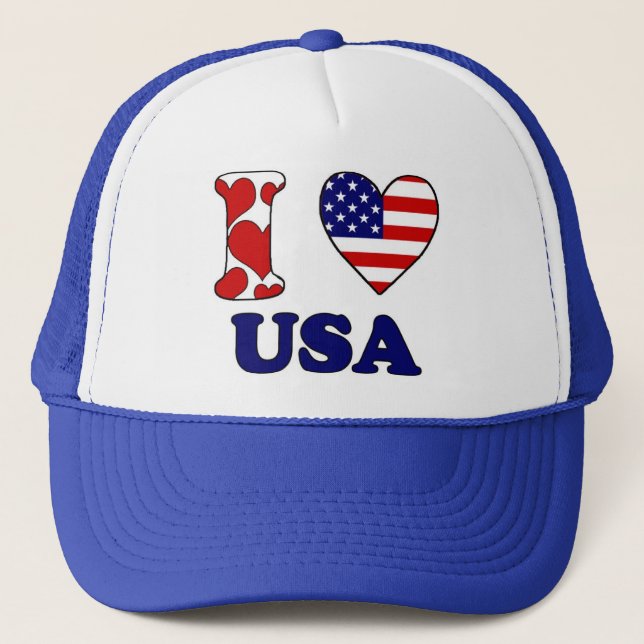 I love USA Trucker Hat (Front)