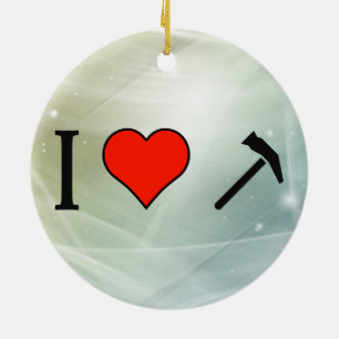 I Love Using Hammer Ceramic Tree Decoration