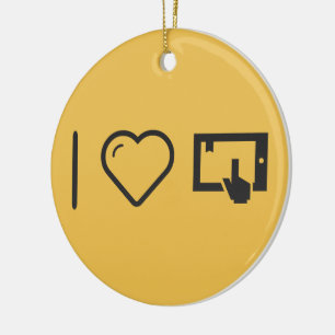 I Love Using Ipad Ceramic Ornament
