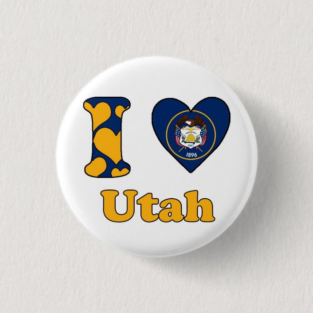 I love Utah 3 Cm Round Badge (Front)