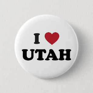 I Love Utah 6 Cm Round Badge