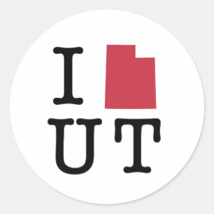 I Love Utah Classic Round Sticker