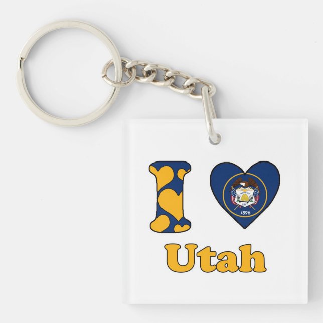 I love Utah Key Ring (Front)