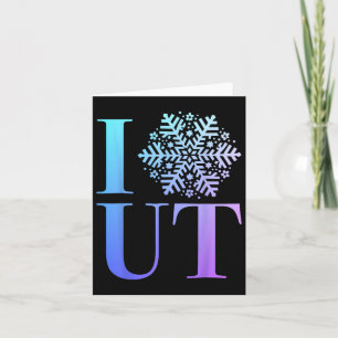 I Love Utah Snow Flake Winter Sports Ski Snowboard Card