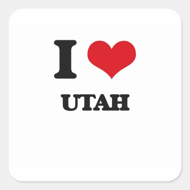 I Love Utah Square Sticker (Front)