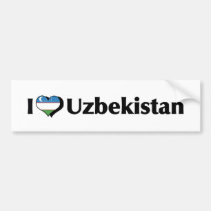 I Love Uzbekistan Flag Bumper Sticker