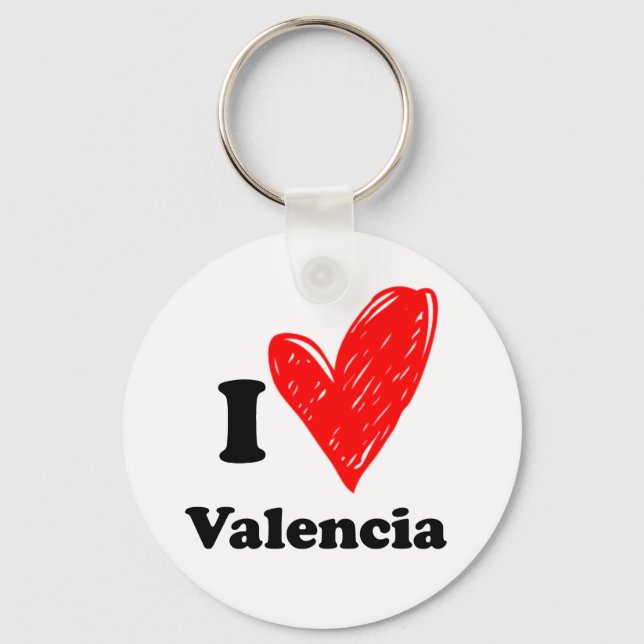 I Love Valencia Key Ring (Front)