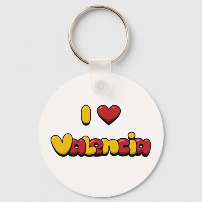 I Love Valencia Key Ring (Front)