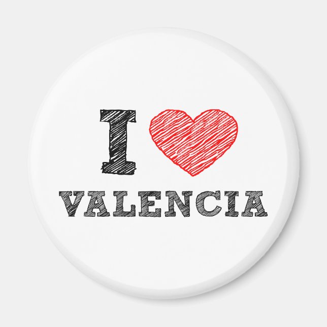 I Love Valencia Magnet (Front)